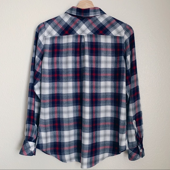 Rails Blue, Red and White Plaid Flannel Shirt XS - Picture 3 of 8